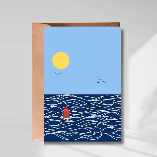 Wild Swimmer Bobble Hat Card