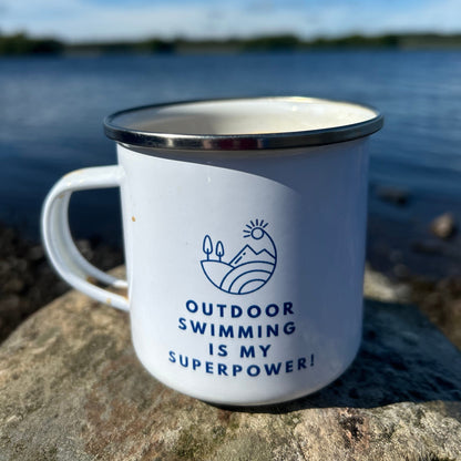 Enamel Mug - Outdoor Swimming is my SuperPower
