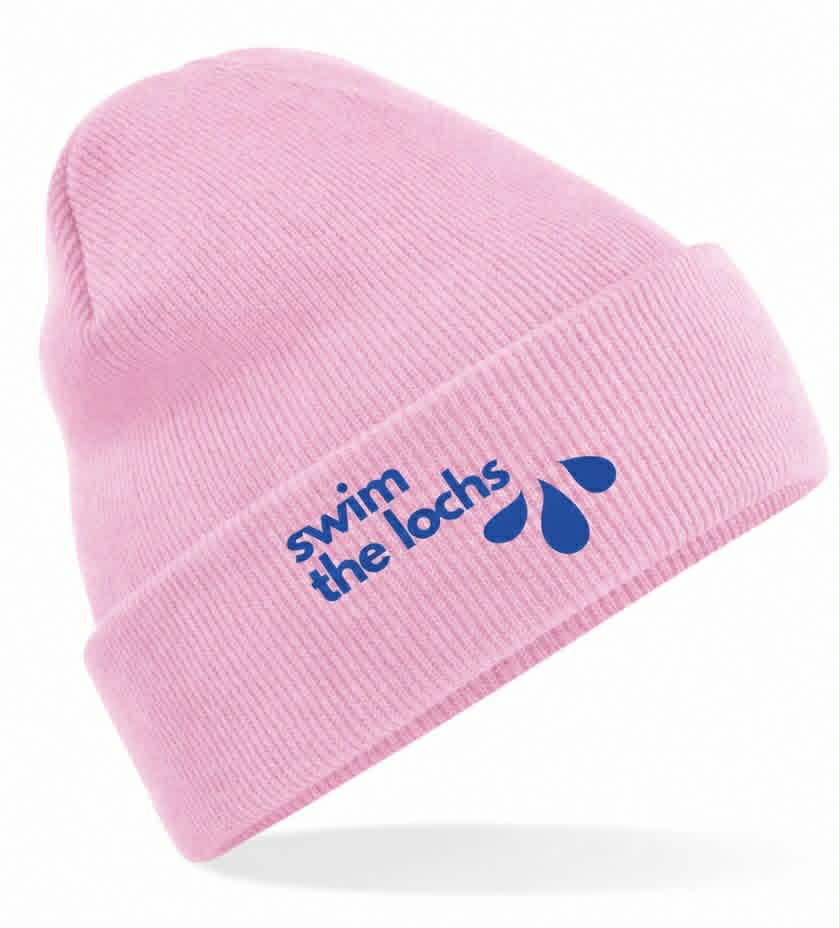 Swim the Lochs Beanie Hat | Wild Swimming Bobble Hat for Cold Water Swimmers